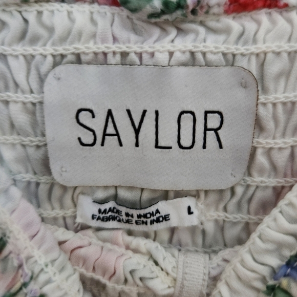 NWT SAYLOR | Leanna Smocked Floral Print Midi Dress - Size L - Picture 11 of 12